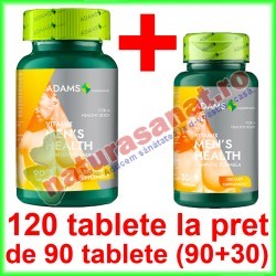 VitaMix Men`s Health PROMOTIE 120 tablete la pret de 90 tablete (90+30) - Adams Vision - www.naturasanat.ro