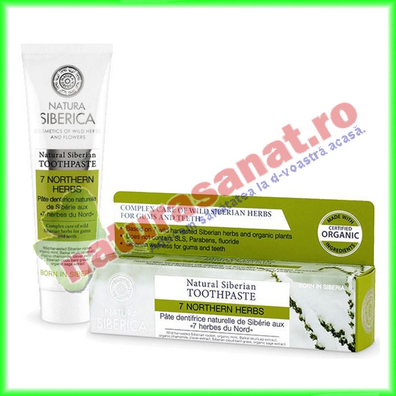 Pasta de Dinti Naturala 7 Northern Herbs 100 g- Natura Siberica - Adams Vision - www.naturasanat.ro