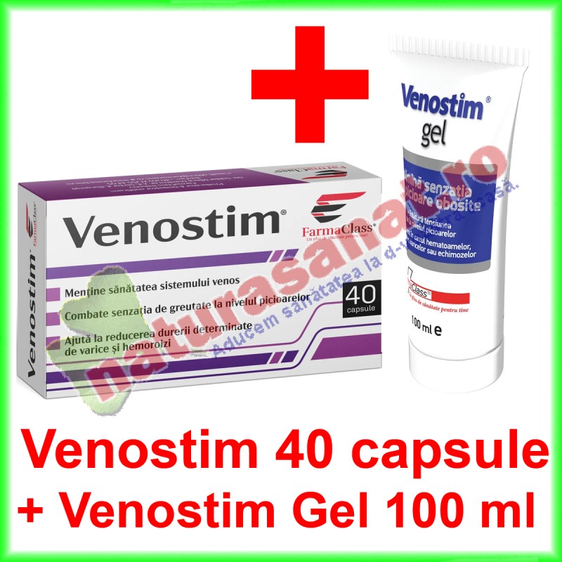 Venostim 40 capsule + Venostim Gel 100 ml PROMOTIE - Farmaclass - www.naturasanat.ro