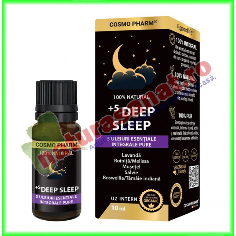 +5 Deep Sleep Complex Uleiuri Esentiale Integrale 10 ml - Cosmo Pharm - www.naturasanat.ro