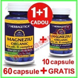 Magneziu Organic PROMOTIE 60+10 capsule - Herbagetica