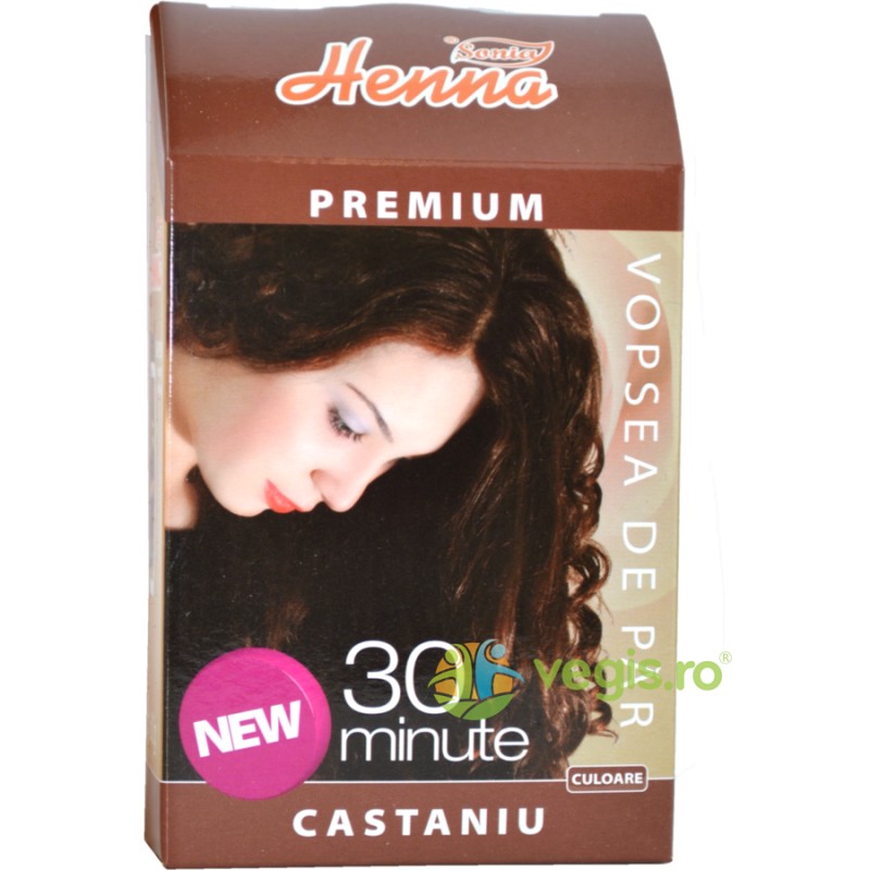 Henna Premium Castaniu 60 g - www.naturasanat.ro