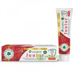 Pasta de Dinti GennaDent cu Capsuni Junior 80 ml - Genna Co - Vivanatura - www.naturasanat.ro