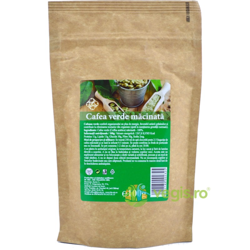 Cafea Verde Macinata 100 g - www.naturasanat.ro