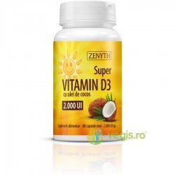 Super Vitamina D3 2000UI 60 capsule moi - Zenyth Pharmaceuticals - www.naturasanat.ro