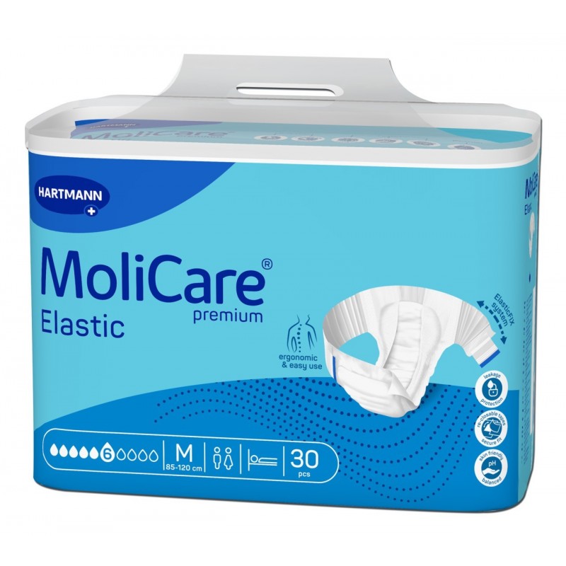 MoliCare Premium Elastic Scutece adulti 6 pic, marime M, 30 bucati, Hartmann - www.naturasanat.ro