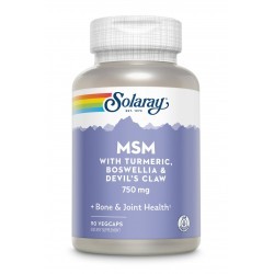 MSM 750 mg Solaray, 90 capsule vegetale, Secom - www.naturasanat.ro