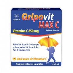 Gripovit Max C, 10 plicuri, Zdrovit - www.naturasanat.ro