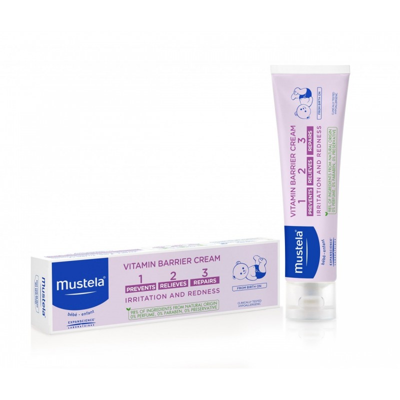 Crema schimbatul scutecului Vitamina Barrier 1-2-3, 100 ml, Mustela - www.naturasanat.ro