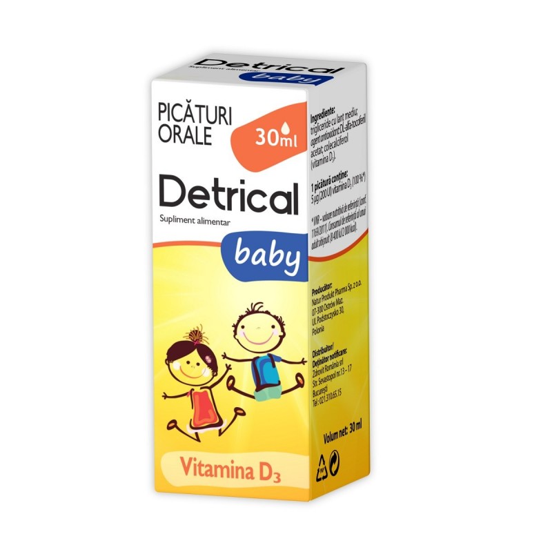 Detrical baby picaturi orale, 30 ml, Zdrovit - www.naturasanat.ro