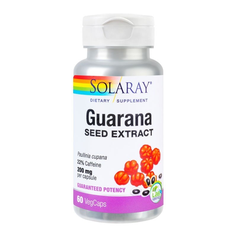 Guarana 200 mg Solaray, 60 capsule, Secom - www.naturasanat.ro