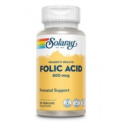 Acid Folic 800 mcg Solaray, 30 capsule, Secom - www.naturasanat.ro