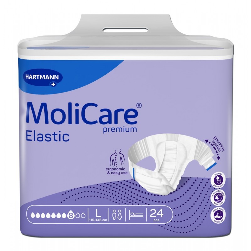 MoliCare Premium Elastic Scutece adulti 8 pic, L, 24 bucati, Hartmann - www.naturasanat.ro