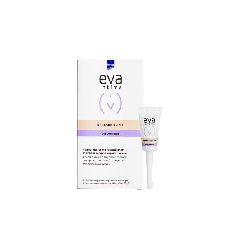 Gel vaginal Eva Intima Restore pH 3.8, 9 aplicatoare vaginale - www.naturasanat.ro