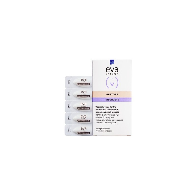 Ovule vaginale cicatrizante Eva Intima Restore, 10 bucati - www.naturasanat.ro
