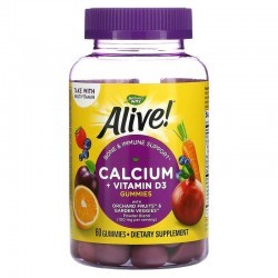 Alive Calcium + D3 Gummies Nature s Way, 60 jeleuri gumate, Secom - www.naturasanat.ro
