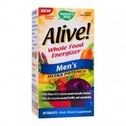 Alive Once Daily Mens Ultra Potency Natures Way, 30 tablete, Secom - www.naturasanat.ro