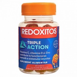 Jeleuri cu vitamina C Redoxitos Triple Action, 60 jeleuri, Bayer - www.naturasanat.ro