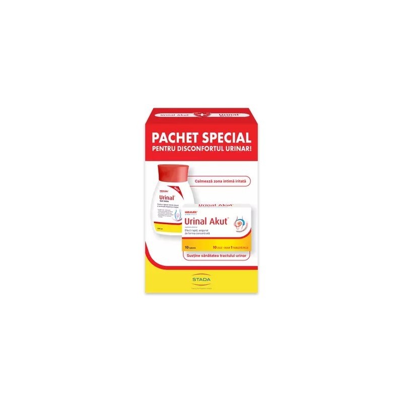 Pachet Urinal gel intim, 200 ml + Urinal akut, 10 capsule, Walmark - www.naturasanat.ro