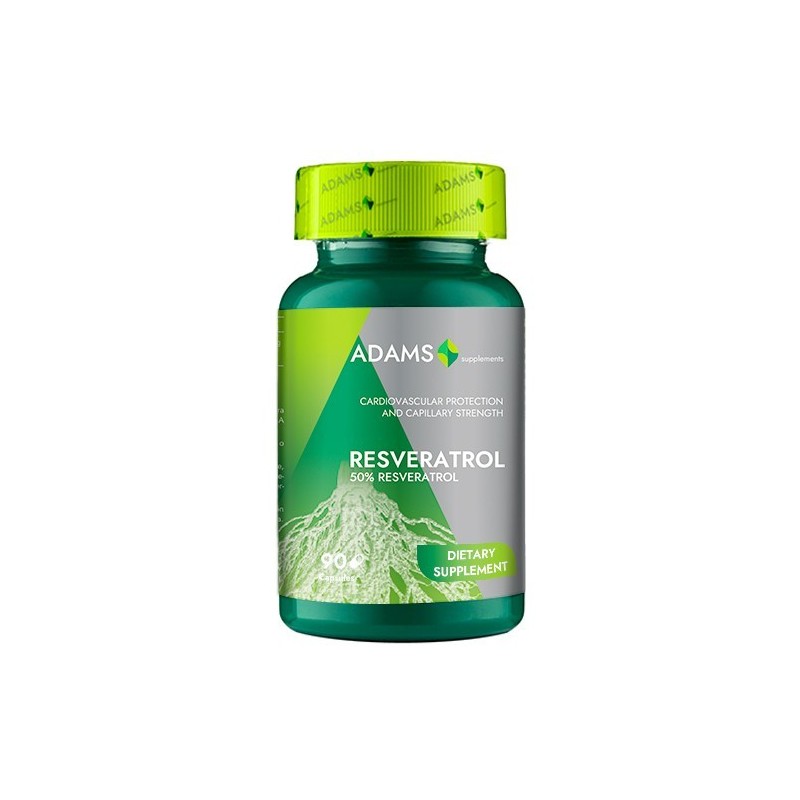 Resveratrol 50mg, 90cps, Adams - www.naturasanat.ro