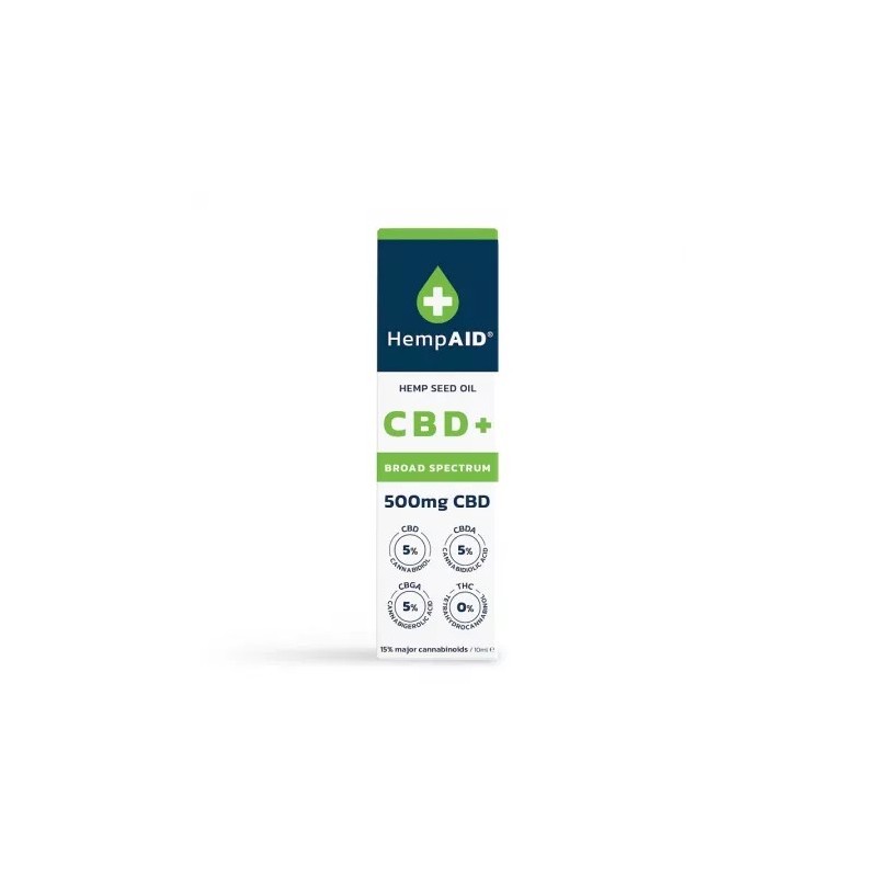 Ulei de canepa cu 500 mg CBD, 500 mg CBDA, 500 mg CBGA, 10 ml, HempAID - www.naturasanat.ro