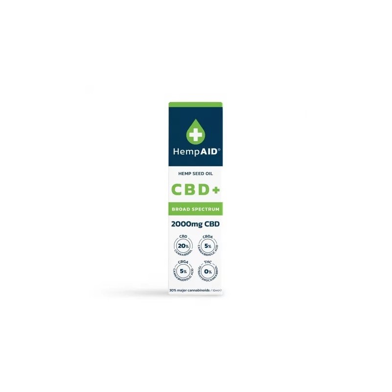 Ulei de canepa cu 2000 mg CBD, 500 mg CBDA, 500 mg CBGA, 10 ml, HempAID - www.naturasanat.ro