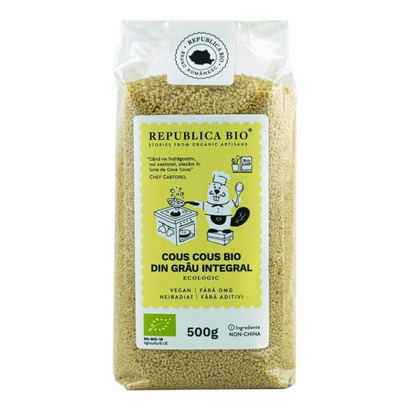 Cous Cous Bio din grau integral, eco, 500g, Republica Bio - www.naturasanat.ro