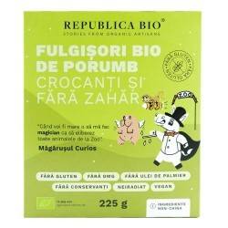 Fulgisori Bio de porumb crocanti fara zahar si fara gluten, 225g, Republica Bio - www.naturasanat.ro