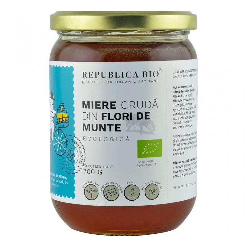 Miere din Flori de munte eco, 700g, Republica Bio - www.naturasanat.ro