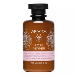Gel de dus cu trandafir si piper, 250ml, Apivita - www.naturasanat.ro
