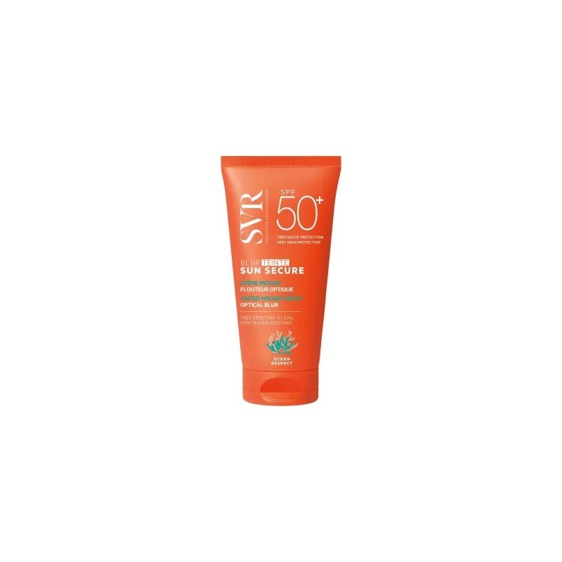 Crema spuma Sun Secure Blur Teinte Beige Rose SPF50+, 50ml, SVR - www.naturasanat.ro