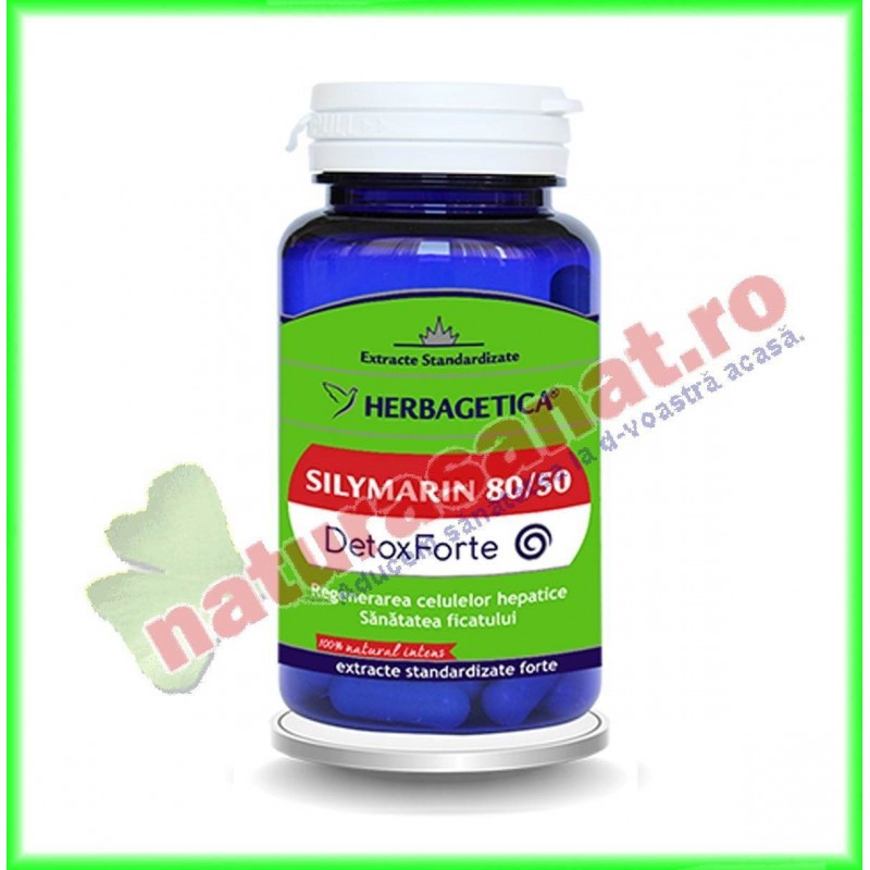 Silymarin 80/50 Detox Forte 60 capsule - Herbagetica - www.naturasanat.ro