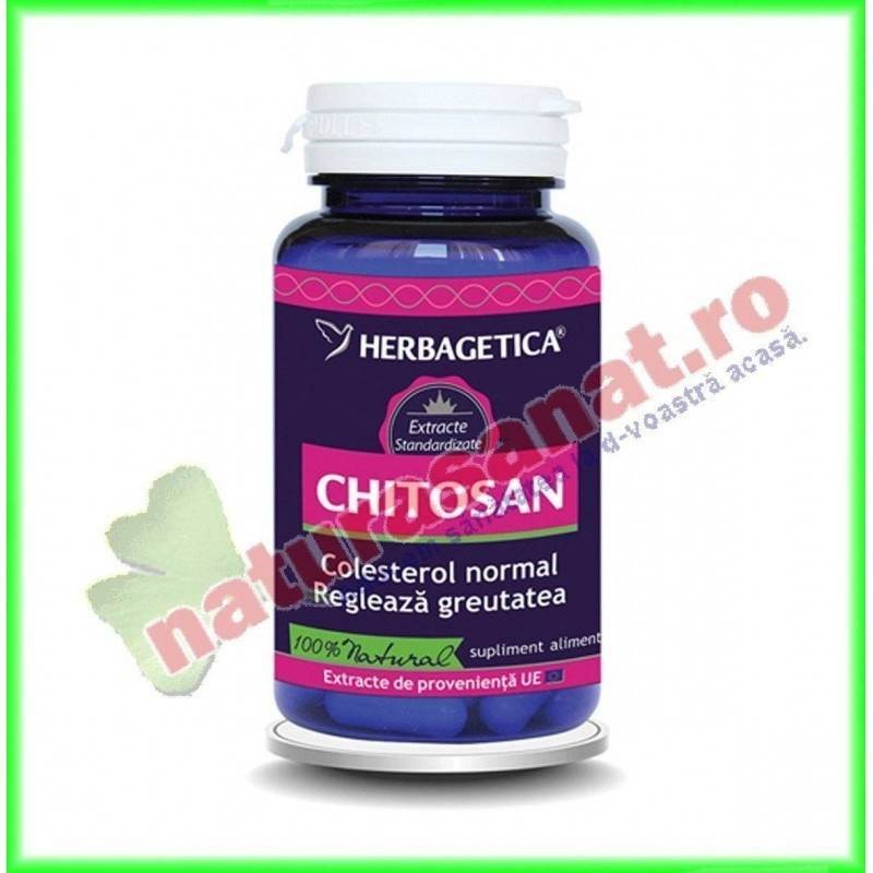 Chitosan 400mg 30 capsule - Herbagetica - www.naturasanat.ro