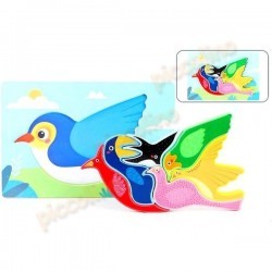 Puzzle 3D lemn - Pasari Engros