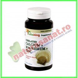 Calciu Magneziu cu Zinc 100 Comprimate - Vitaking - www.naturasanat.ro