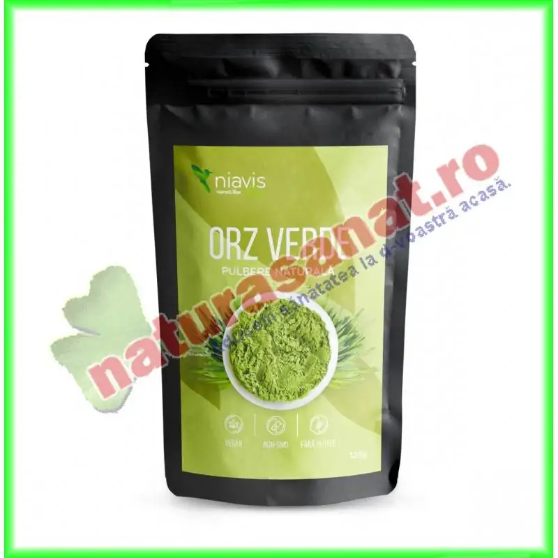Orz Verde Pulbere Naturala 125 g - Niavis - www.naturasanat.ro Orz Verde Pulbere Naturala 125 g - Niavis - www.naturasanat.ro