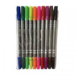 Set carioci,10 culori,2 capete,doua varfuri,unul subtire ,unul gros - www.naturasanat.ro