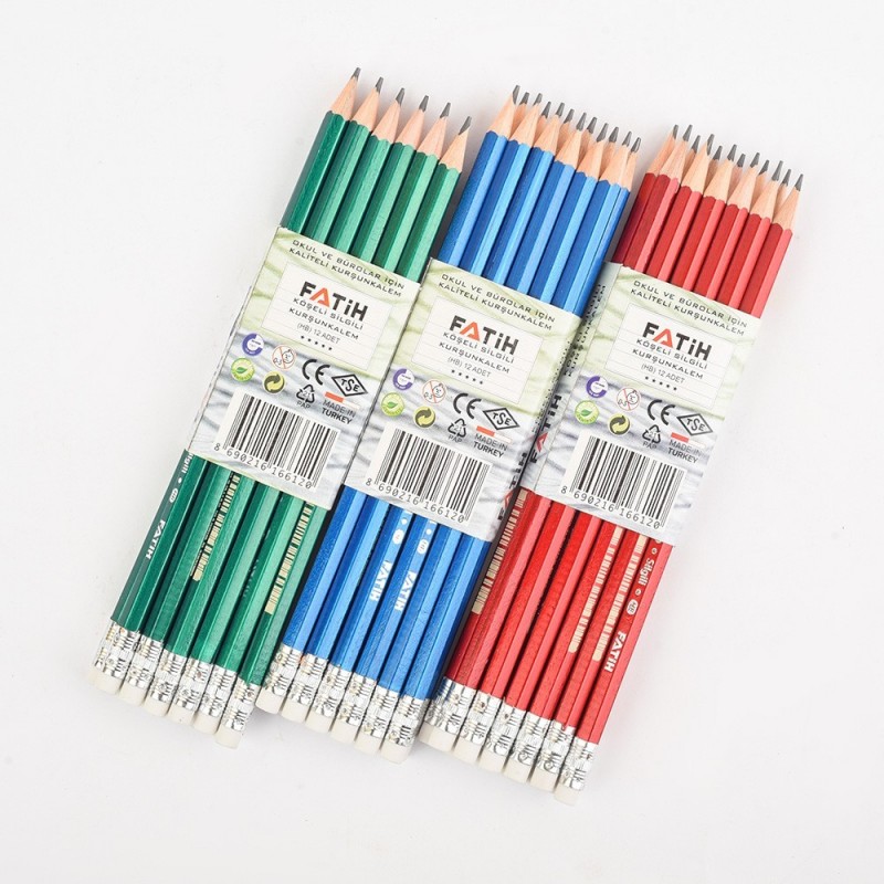 Set 12 negre creioane HB Fatih Coral, En-gross - www.naturasanat.ro