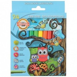 Carioca Koh-i-noor, Bufnite, 24 culori, ENGROSS - www.naturasanat.ro