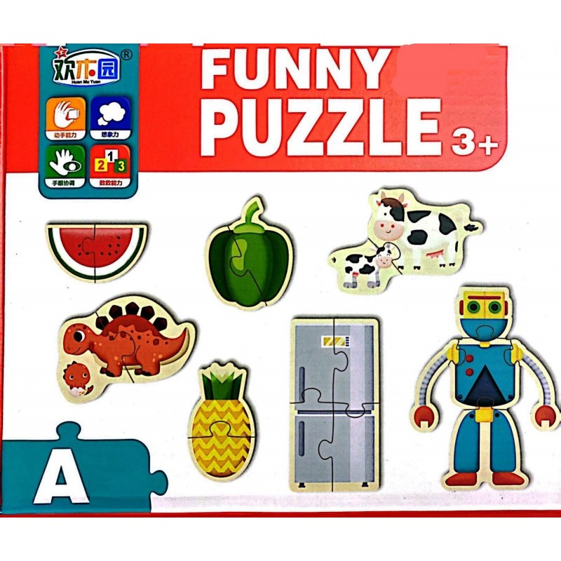 Puzzle din lemn 30 buc din cate 2-4 piese lemn Engros - www.naturasanat.ro