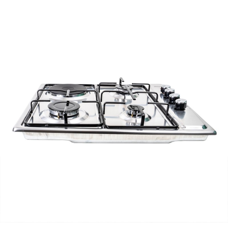 Plita incorporabila, din inox, GPL/GN, 3arzatoare +1 electric de 1000w, aprindere electrica / ZLN 1918 Engros - www.naturasanat.