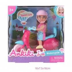 Papusica 12 cm cu scooter Engros - www.naturasanat.ro