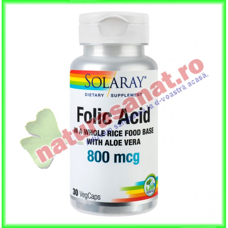 Folic Acid 100 capsule - Solaray - Secom