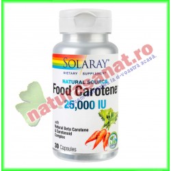 Food Carotene 25000 UI 30 capsule - Solaray - Secom