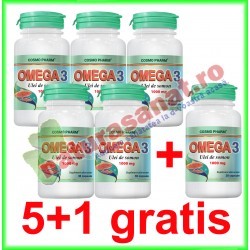 Omega 3 Ulei de Somon 100 mg 30 capsule PROMOTIE 5+1 GRATIS - Cosmopharm