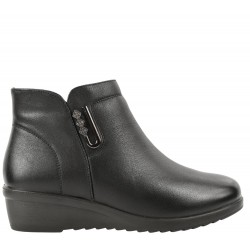 Ghete casual dama 500-01 negru piele naturala platforma - Formazione - www.naturasanat.ro