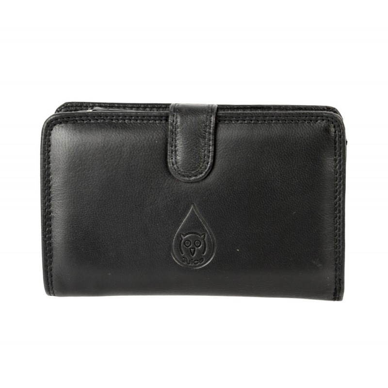 Portofel casual dama JUICE 9663-ST01 negru piele naturala - Ada Wallet - www.naturasanat.ro