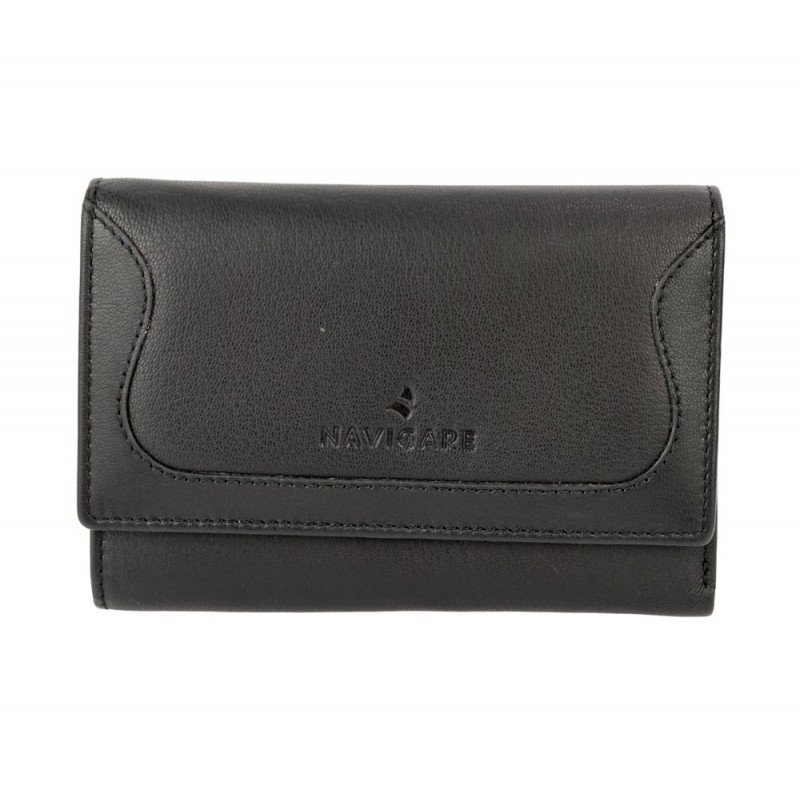 Portofel casual dama NAVIGARE 759-56 negru piele naturala - Ada Wallet - www.naturasanat.ro