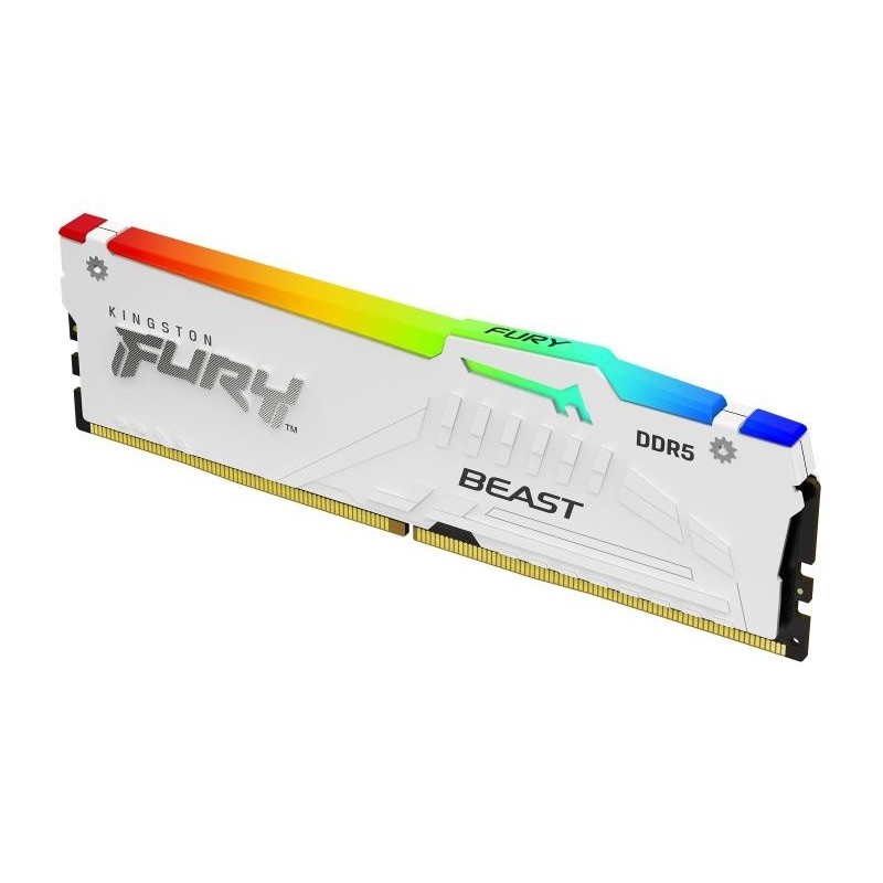 Memorie Ram Kingston Fury Beast Rgb White 16Gb Ddr5 6000Mhz Cl36 - Kingston - www.naturasanat.ro