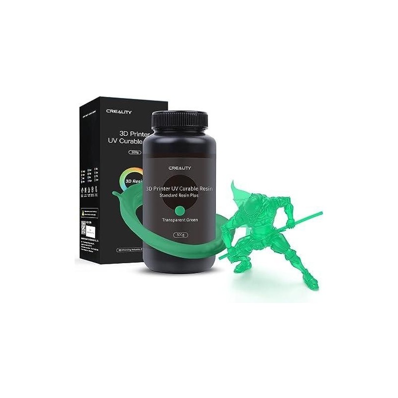 Creality Rasina Standard Plus Rigida Fotosensibila 500G Culoare Transparent Green Compatibila Cu Imprimante 3D Cu Tehnologie Lcd